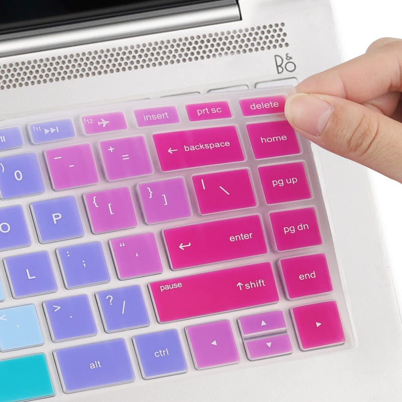 MUBUY-GOL Keyboard Cover for HP Stream 14" Laptop, HP Laptop 14-dq/dk/cf/fq 14-cf0006dx 14-cf2033wm 14-cf0013dx cf2733wm 14-cf2112wm 14-cf2111wm 14-fq1025cl 14-fq0013dx 14-fq0045nr 14-fq1003cl fq0032ms -Rainbow - Image 5